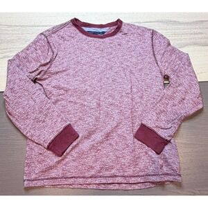 Tommy Hilfiger Sweater Men Large Red & White Space Dye Long Sleeve Pullover